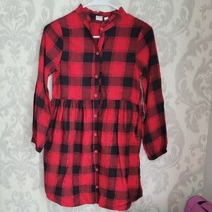 Red and Black Plaid Kids Shirt